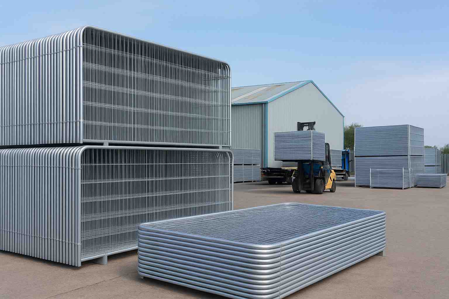 Reinforced Heras fencing with stabilisers and ballast blocks — Tempfence UK