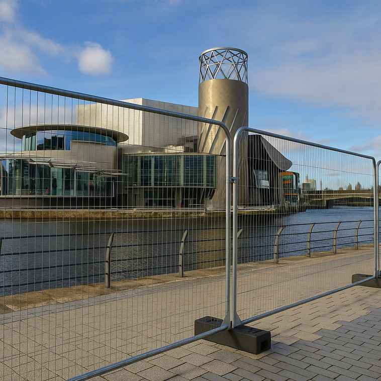 Heras fencing for hire at Salford Quays near The Lowry — TempFence UK